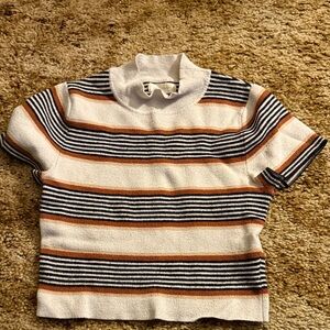 La Hearts Cozy Striped Turtleneck Sweater